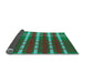 Thickness of Patterned Jade Green Rug, pat721lblu