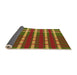 Thickness of Patterned Dark Yellow Green Rug, pat721org
