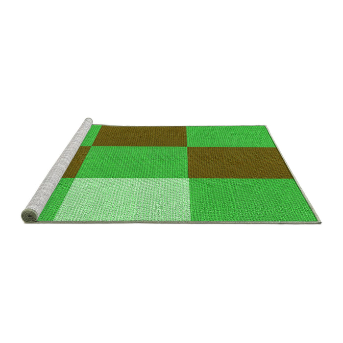 Sideview of Machine Washable Transitional Neon Green Rug, wshpat722grn