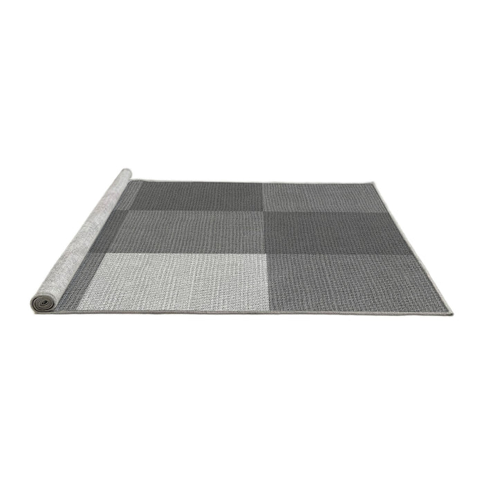Sideview of Machine Washable Transitional Carbon Gray Rug, wshpat722gry
