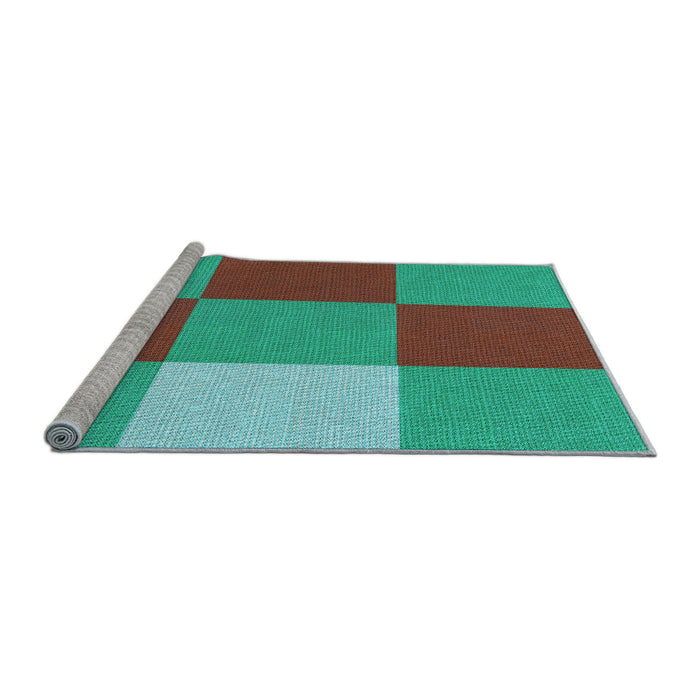 Sideview of Machine Washable Transitional Dark Turquoise Green Rug, wshpat722lblu