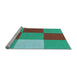 Sideview of Machine Washable Transitional Dark Turquoise Green Rug, wshpat722lblu