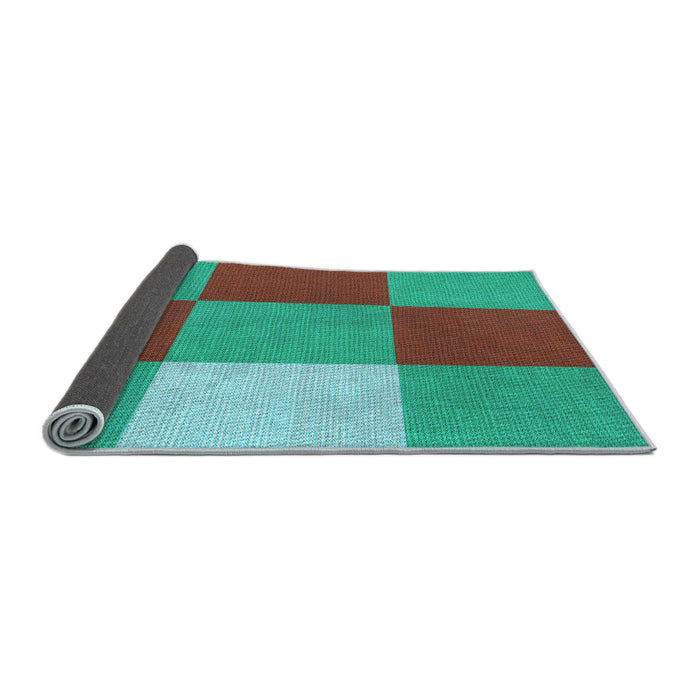 Thickness of Patterned Dark Turquoise Green Rug, pat722lblu