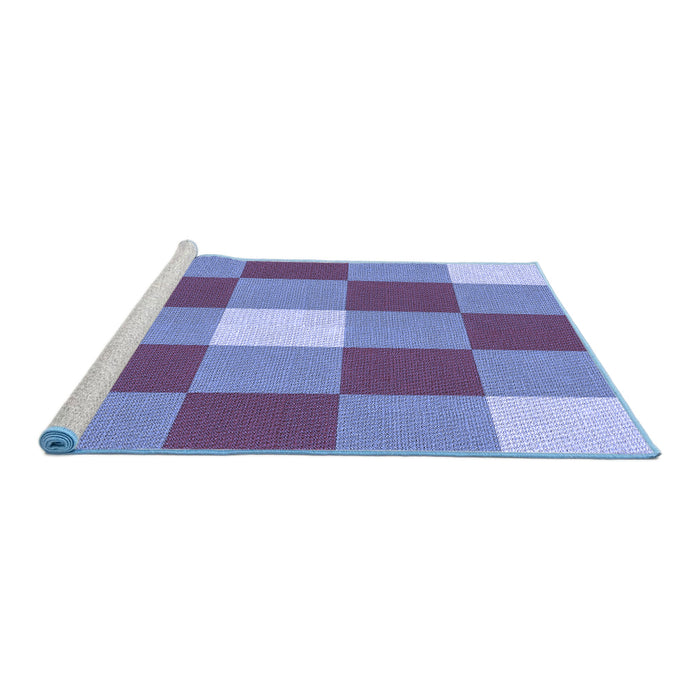 Sideview of Machine Washable Transitional Deep Periwinkle Purple Rug, wshpat724blu