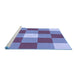 Sideview of Machine Washable Transitional Deep Periwinkle Purple Rug, wshpat724blu