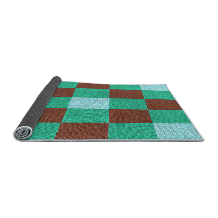 Thickness of Patterned Turquoise Green Rug, pat724lblu