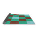 Thickness of Patterned Turquoise Green Rug, pat724lblu