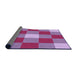 Thickness of Patterned Medium Violet Red Pink Rug, pat724pur