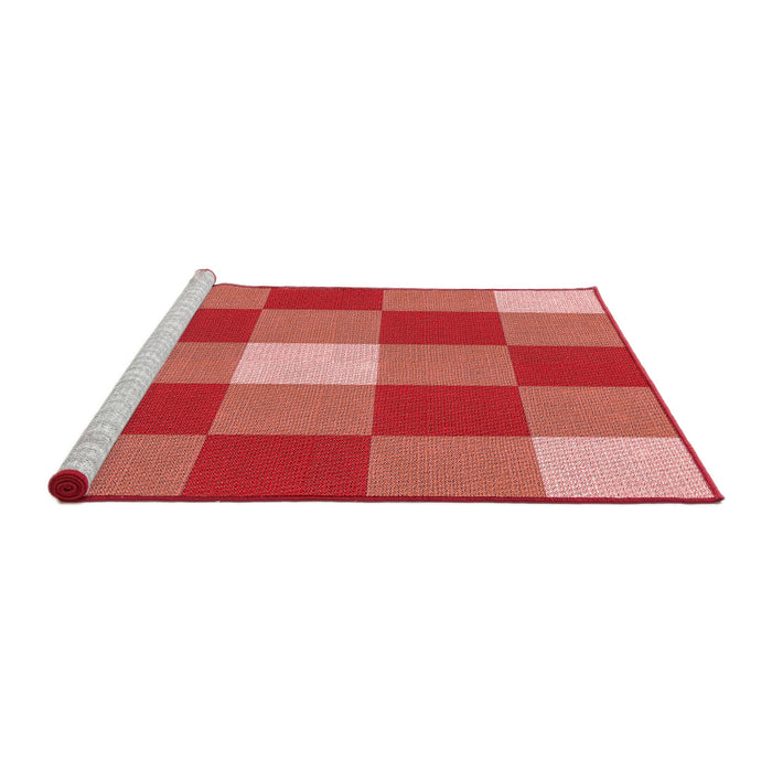 Sideview of Machine Washable Transitional Neon Red Rug, wshpat724rd