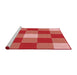 Sideview of Machine Washable Transitional Neon Red Rug, wshpat724rd