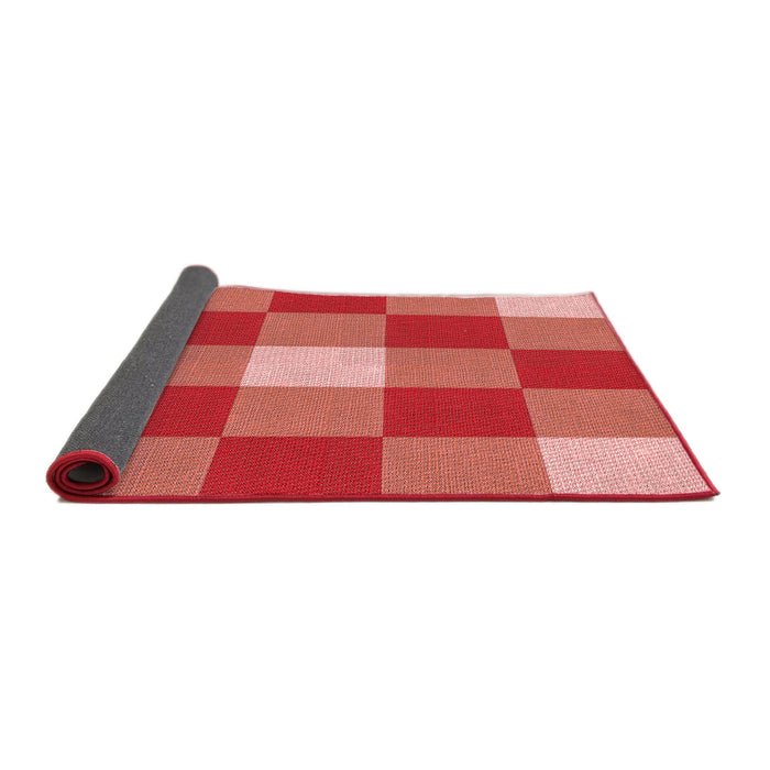 Thickness of Patterned Neon Red Rug, pat724rd