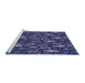 Sideview of Machine Washable Transitional Night Blue Rug, wshpat725blu