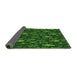 Thickness of Patterned Dark Forest Green Rug, pat725grn