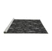 Sideview of Machine Washable Transitional Midnight Gray Rug, wshpat725gry