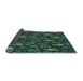 Thickness of Patterned Deep Teal Green Rug, pat725lblu