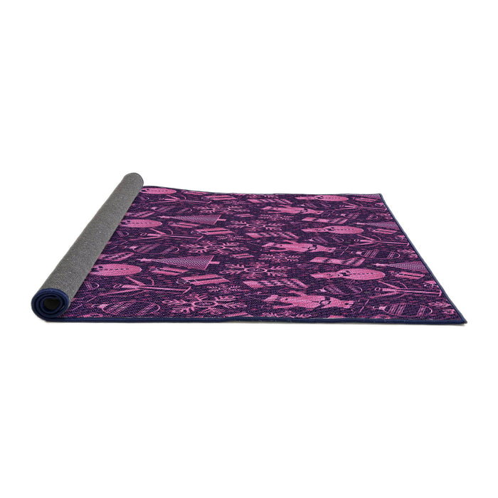 Thickness of Patterned Orchid Purple Rug, pat725pur