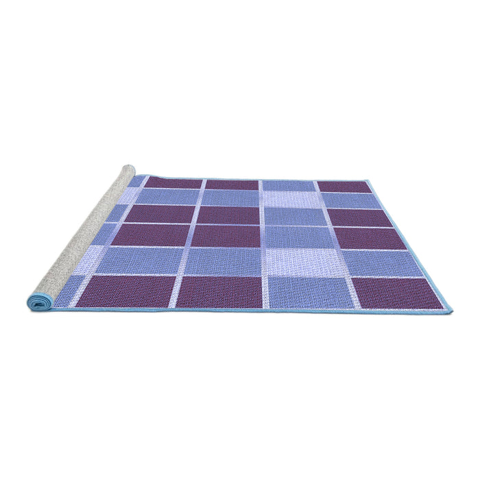 Sideview of Machine Washable Transitional Denim Blue Rug, wshpat726blu