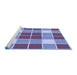 Sideview of Machine Washable Transitional Denim Blue Rug, wshpat726blu