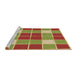 Sideview of Machine Washable Transitional Green Rug, wshpat726brn