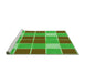 Sideview of Machine Washable Transitional Neon Green Rug, wshpat726grn