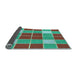 Thickness of Patterned Turquoise Green Rug, pat726lblu