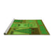 Sideview of Machine Washable Transitional Olive Green Rug, wshpat727grn