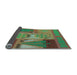 Thickness of Patterned Green Rug, pat727lblu