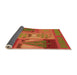 Thickness of Patterned Neon Red Rug, pat727org