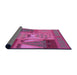 Thickness of Patterned Neon Pink Rug, pat727pur