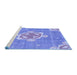 Sideview of Machine Washable Transitional Denim Blue Rug, wshpat728blu