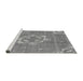 Sideview of Machine Washable Transitional Smokey Gray Rug, wshpat728gry