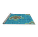 Sideview of Machine Washable Transitional Blue Ivy Blue Rug, wshpat728lblu