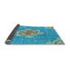 Thickness of Patterned Blue Ivy Blue Rug, pat728lblu