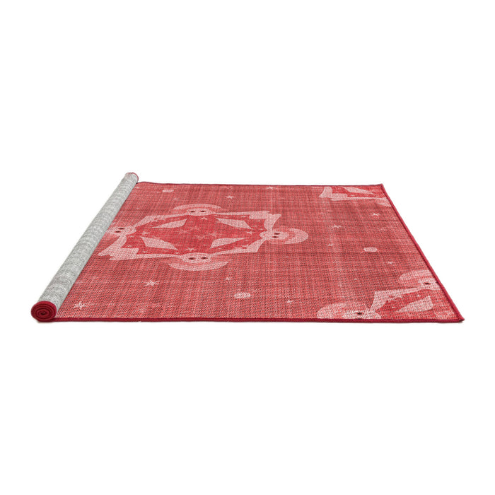 Sideview of Machine Washable Transitional Red Rug, wshpat728rd
