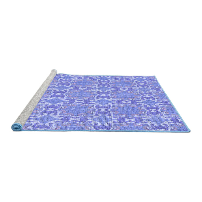 Sideview of Machine Washable Transitional Jeans Blue Rug, wshpat729blu