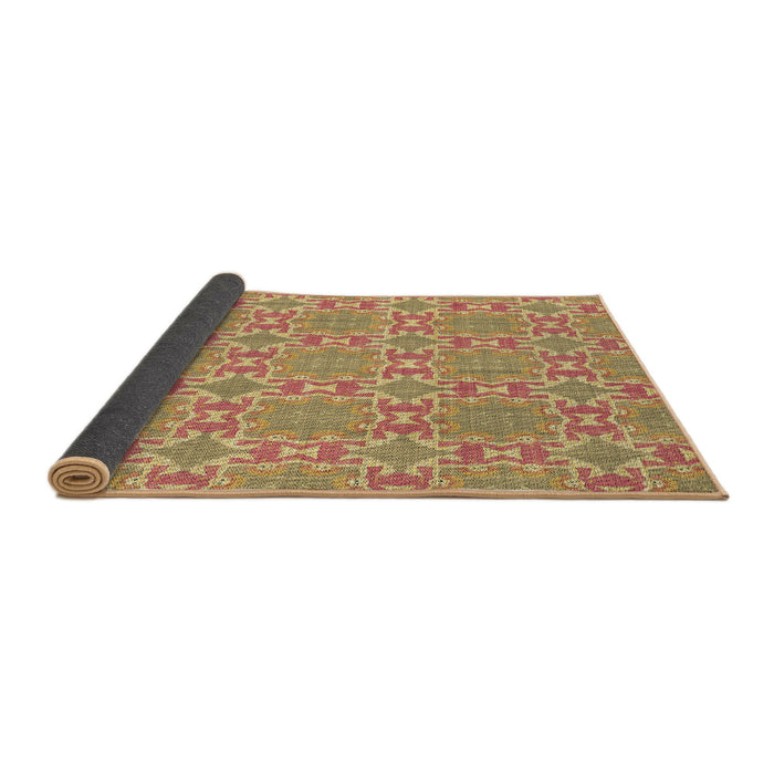Thickness of Patterned Metallic Gold Rug, pat729brn