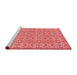 Sideview of Machine Washable Transitional Ruby Red Rug, wshpat729rd