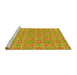 Sideview of Machine Washable Transitional Deep Yellow Rug, wshpat729yw