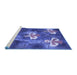 Sideview of Machine Washable Transitional Light Slate Blue Rug, wshpat730blu