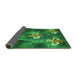 Thickness of Patterned Deep Emerald Green Rug, pat730grn