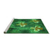 Sideview of Machine Washable Transitional Deep Emerald Green Rug, wshpat730grn