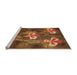 Sideview of Machine Washable Transitional Orange Rug, wshpat730org