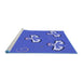 Sideview of Machine Washable Transitional Sky Blue Rug, wshpat731blu