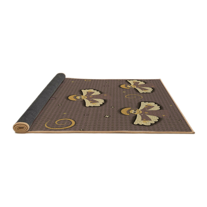 Thickness of Patterned Coffee Brown Rug, pat731brn
