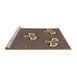 Sideview of Machine Washable Transitional Coffee Brown Rug, wshpat731brn