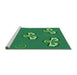 Sideview of Machine Washable Transitional Forest Green Rug, wshpat731grn