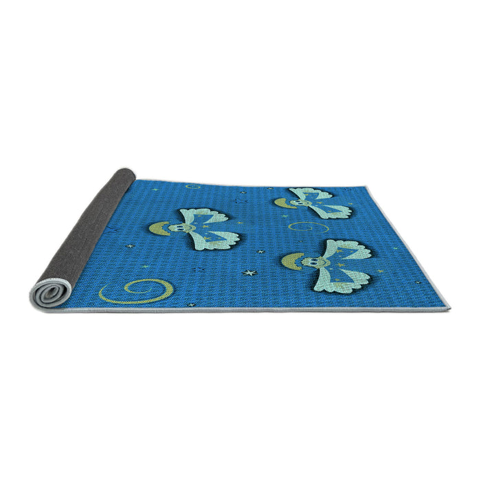 Thickness of Patterned Blue Rug, pat731lblu