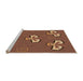 Sideview of Machine Washable Transitional Brown Red Rug, wshpat731org