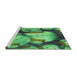 Sideview of Machine Washable Transitional Medium Forest Green Rug, wshpat732grn