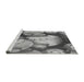 Sideview of Machine Washable Transitional Grey Gray Rug, wshpat732gry